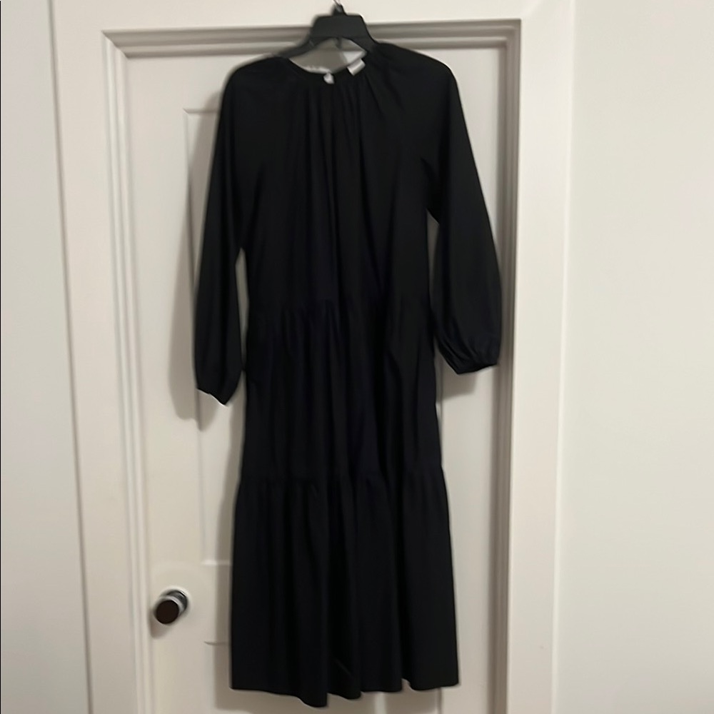 H&M Black Bishop Sleeve Long tiered cotton Dress size xs clean from dry cleaners
